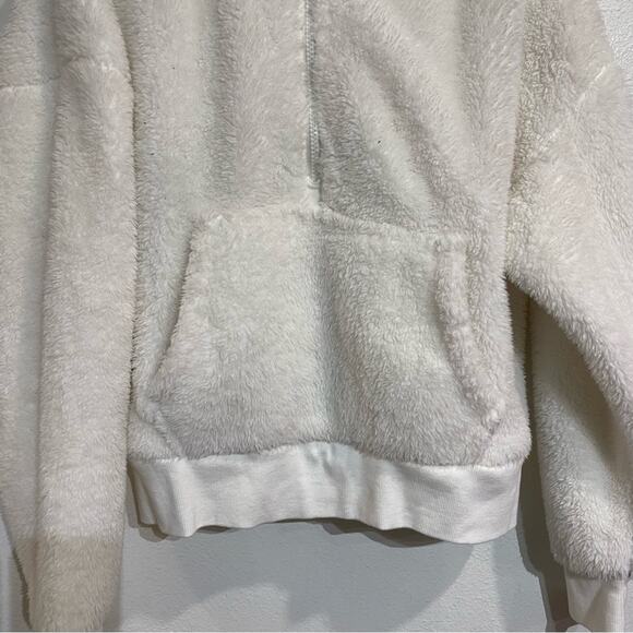 Calvin Klein Performance White Pullover Half Zip Sherpa Hoodie Sz L - Picture 4 of 12